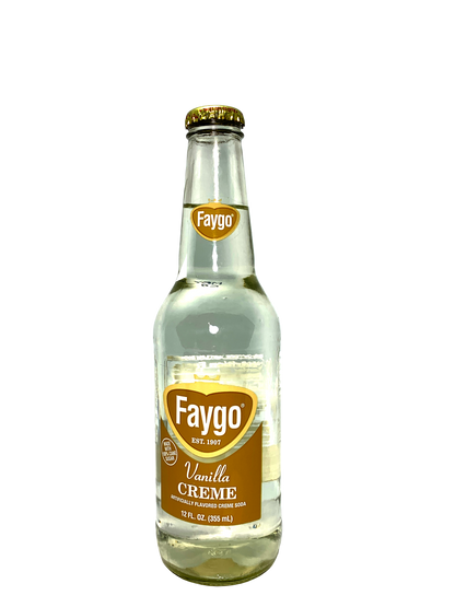 FAYGO CREME SODA 4/6/12oz LONGNECKS WITH CANE SUGAR FROM DETROIT "So Retro, So Creamy!"