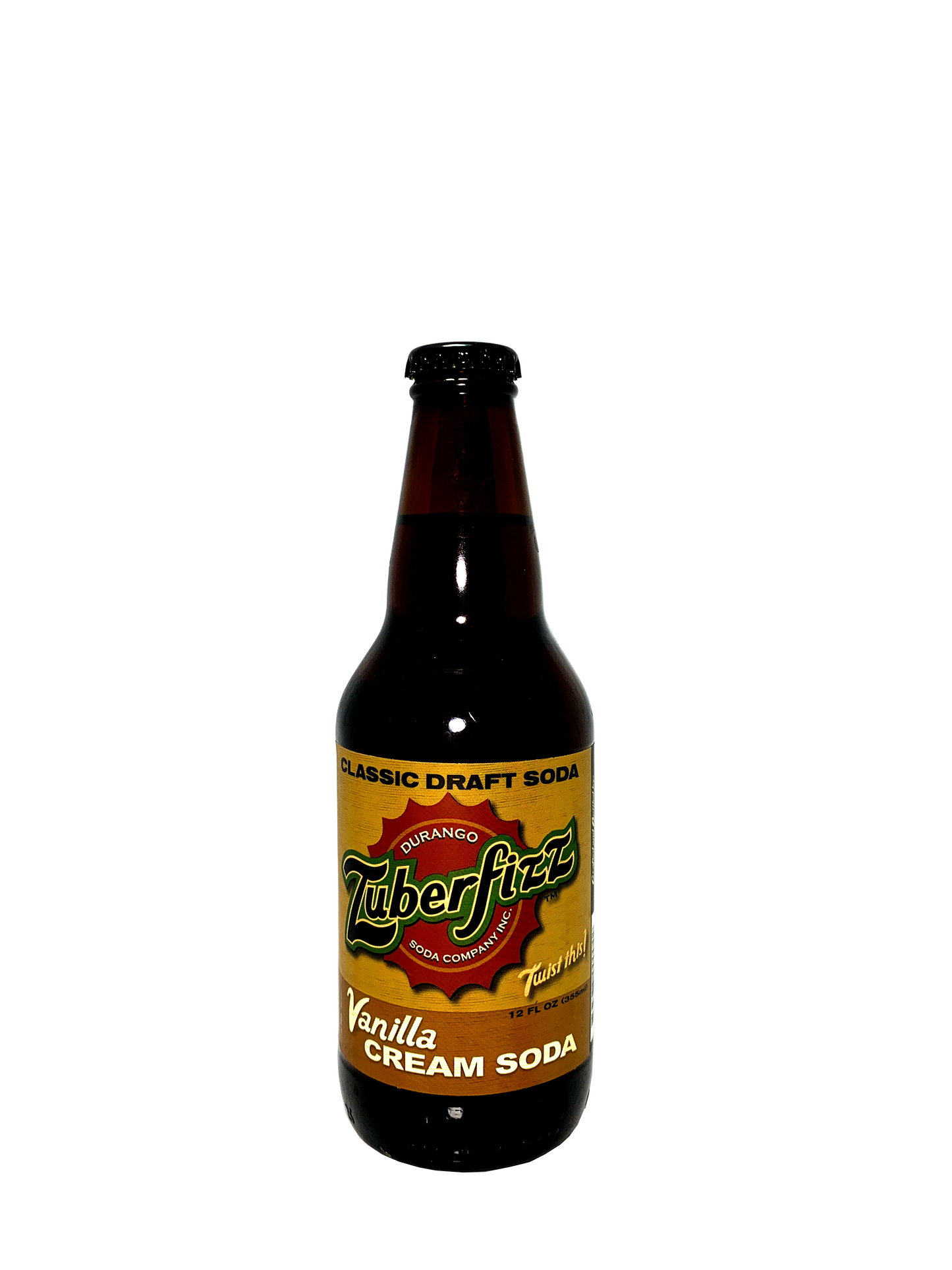 ZUBERFIZZ VANILLA CREAM SODA FROM DURANGO 24/12oz "A Colorado Cream!"