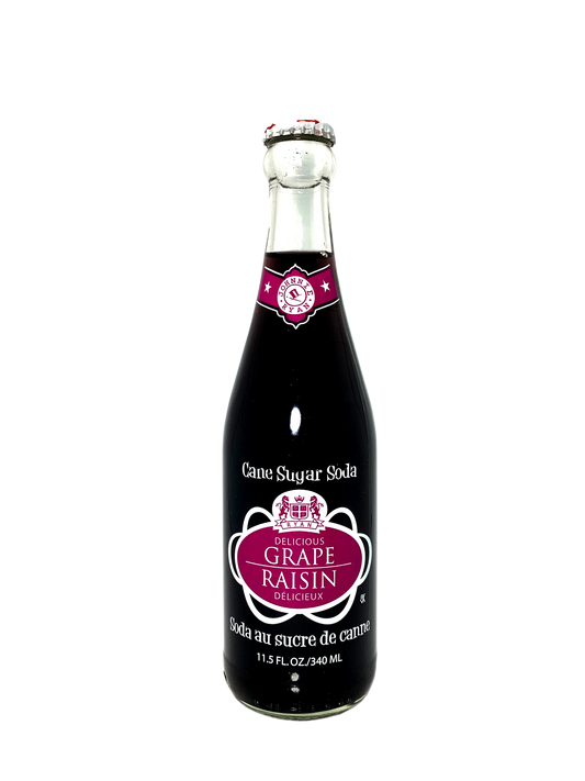 JOHNNIE RYAN GRAPE SODA DE RAISIN 6/4/12oz CANE SUGAR SODA FROM NIAGARA FALLS