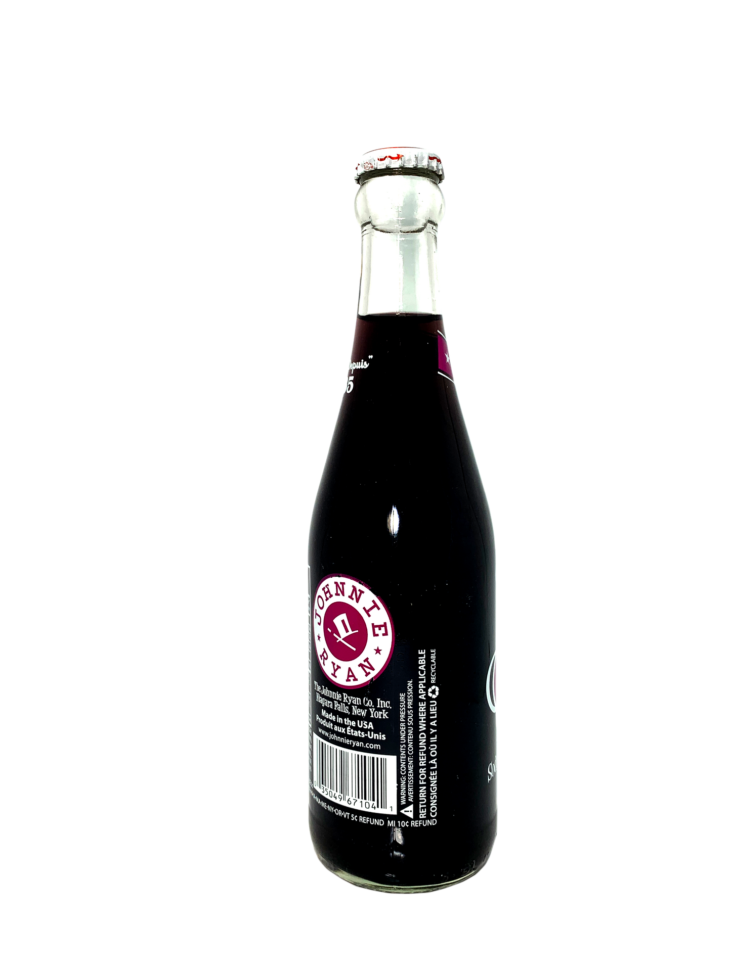 JOHNNIE RYAN GRAPE SODA DE RAISIN 6/4/12oz CANE SUGAR SODA FROM NIAGARA FALLS