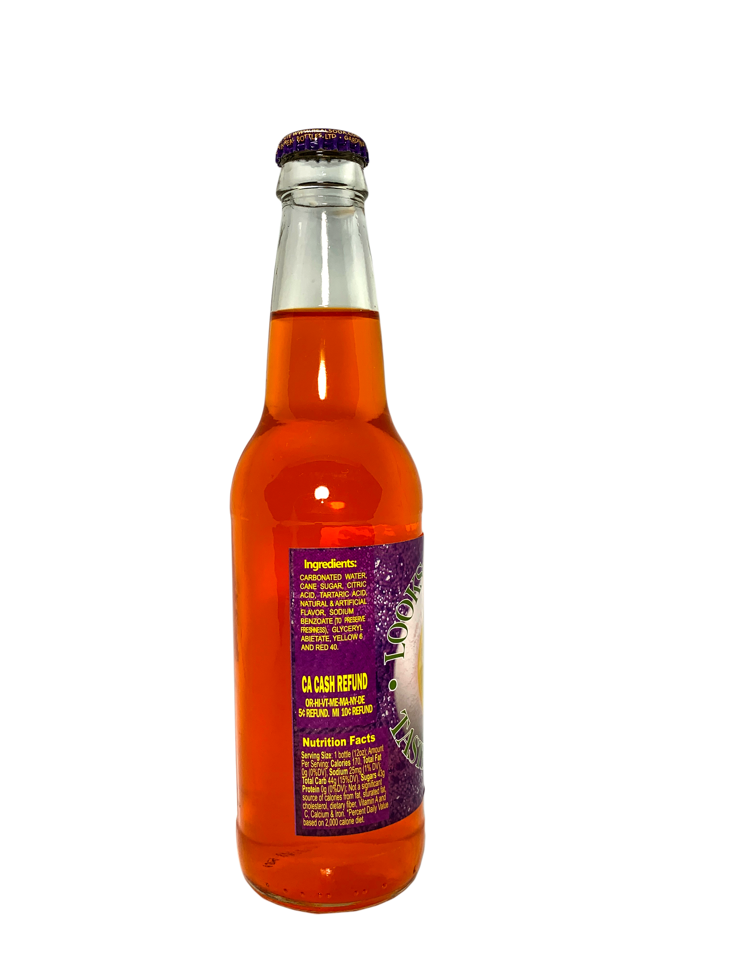 LOOKS LIKE ORANGE TASTES LIKE GRAPE 24/12oz LONGNECKS "Looks are deceiving; Taste Is King!