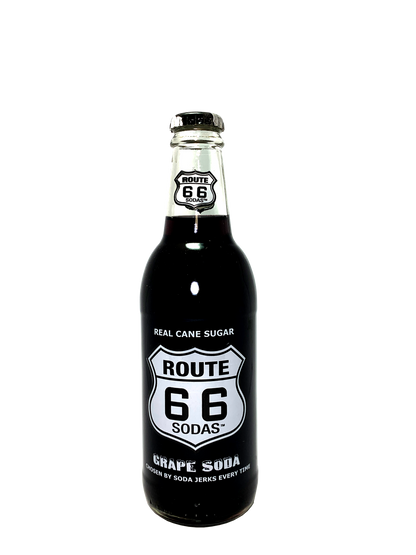 ROUTE 66 GRAPE SODA 24x12oz "Making The Trip From The Vineyards To Your Bottle"