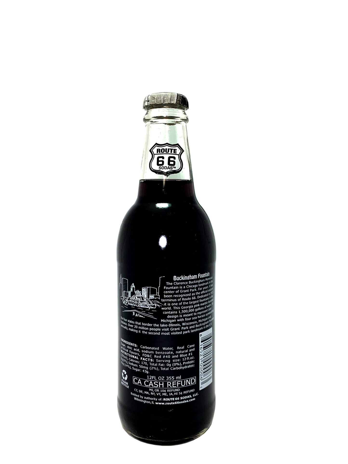 ROUTE 66 GRAPE SODA 24x12oz "Making The Trip From The Vineyards To Your Bottle"