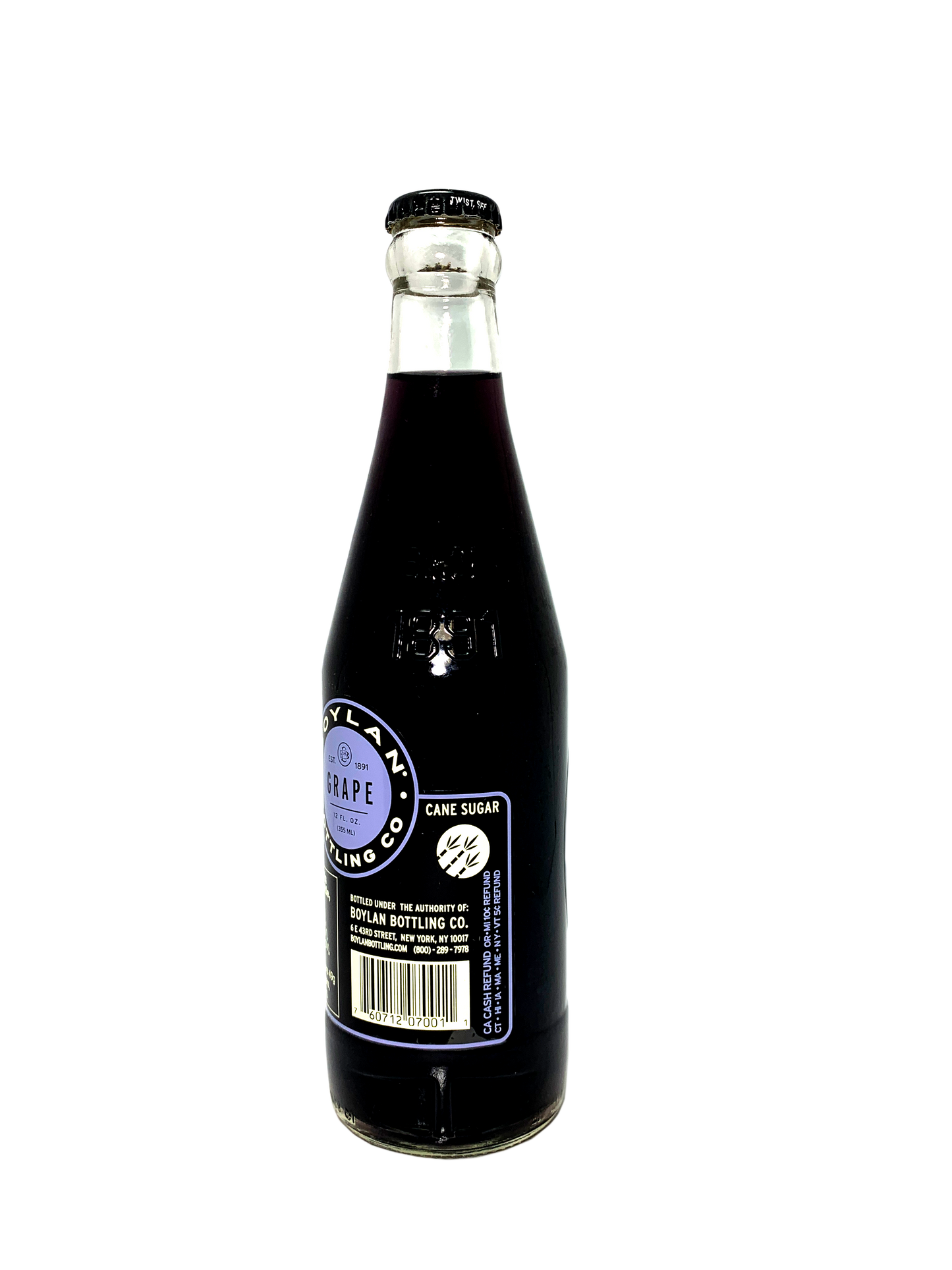 BOYLAN GRAPE SODA 24x12oz Old Fashioned Cane Sugar Grape Soda