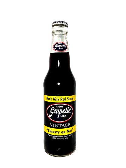 GRAPETTE LONGNECKS "the original grape soda" 24x12oz with Cane Sugar!