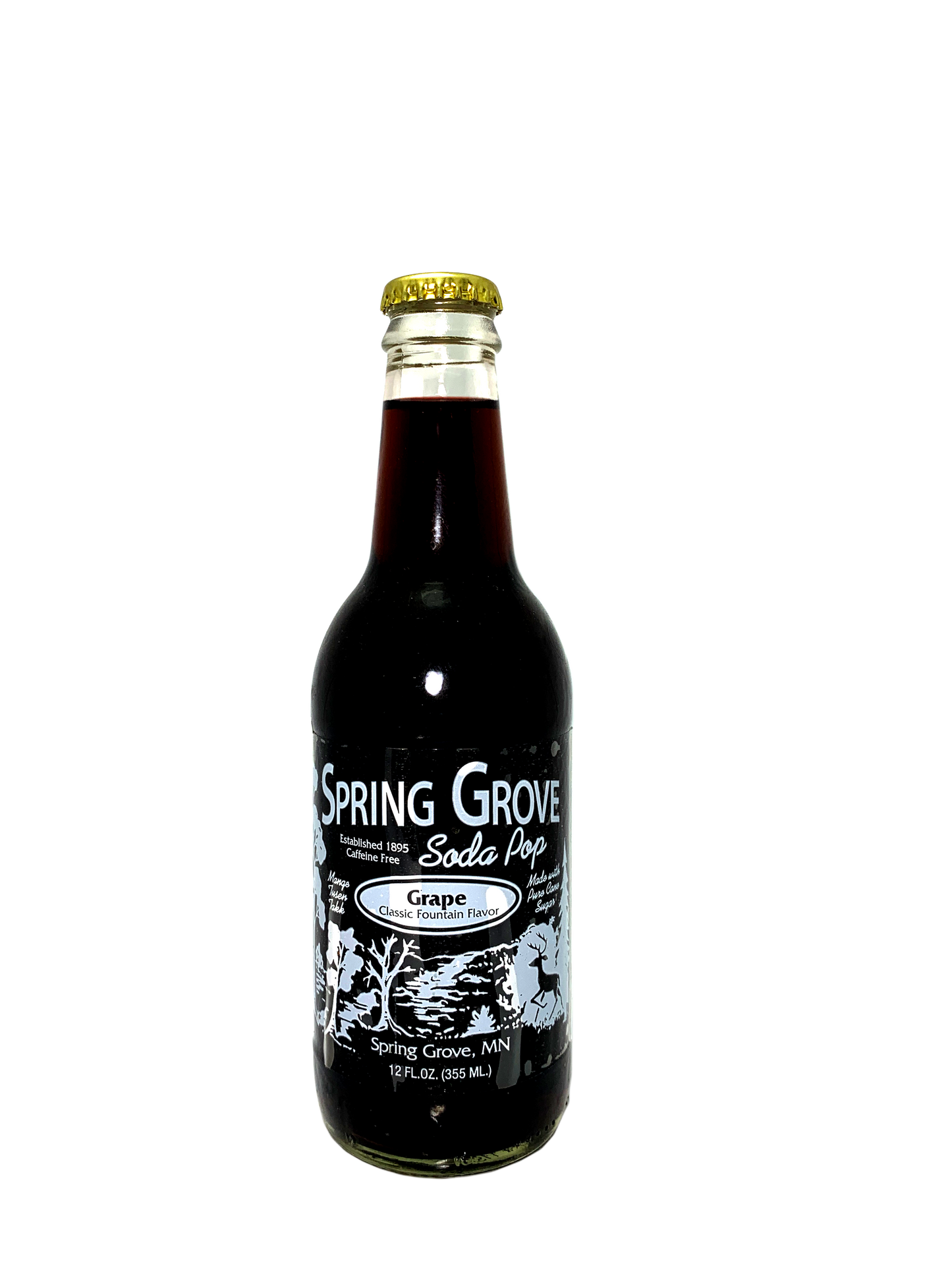 SPRING GROVE GRAPE SODA POP 24x12oz FROM MINNE-SODA WITH CANE SUGAR