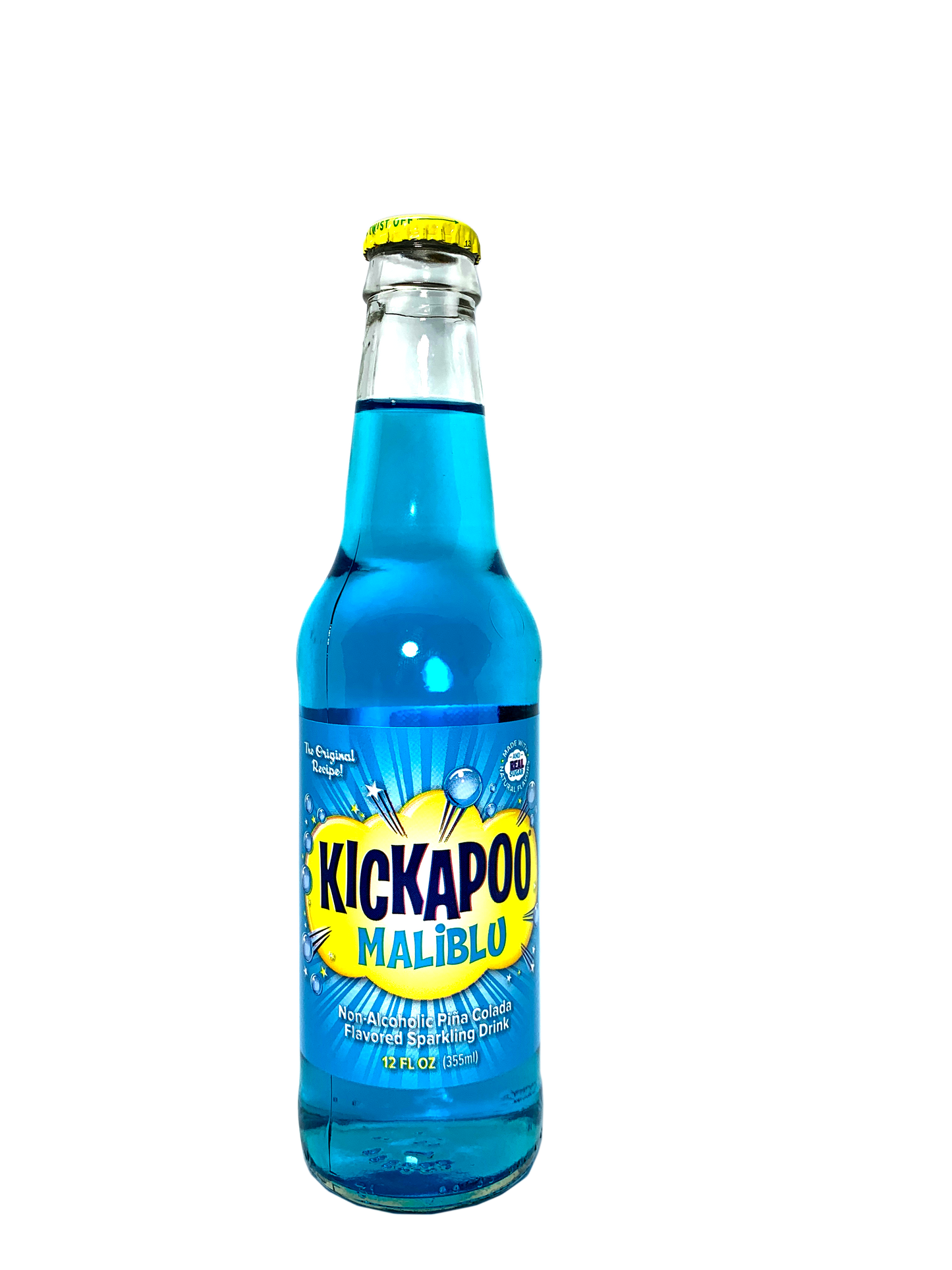 KICKAPOO MALIBLU Piña Colada LONGNECKS "The Tropical Blue Dogpatch Recipe!" 24x12oz