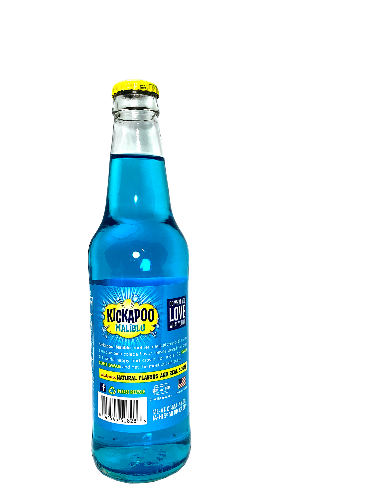 KICKAPOO MALIBLU Piña Colada LONGNECKS "The Tropical Blue Dogpatch Recipe!" 24x12oz