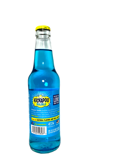 KICKAPOO MALIBLU Piña Colada LONGNECKS "The Tropical Blue Dogpatch Recipe!" 24x12oz