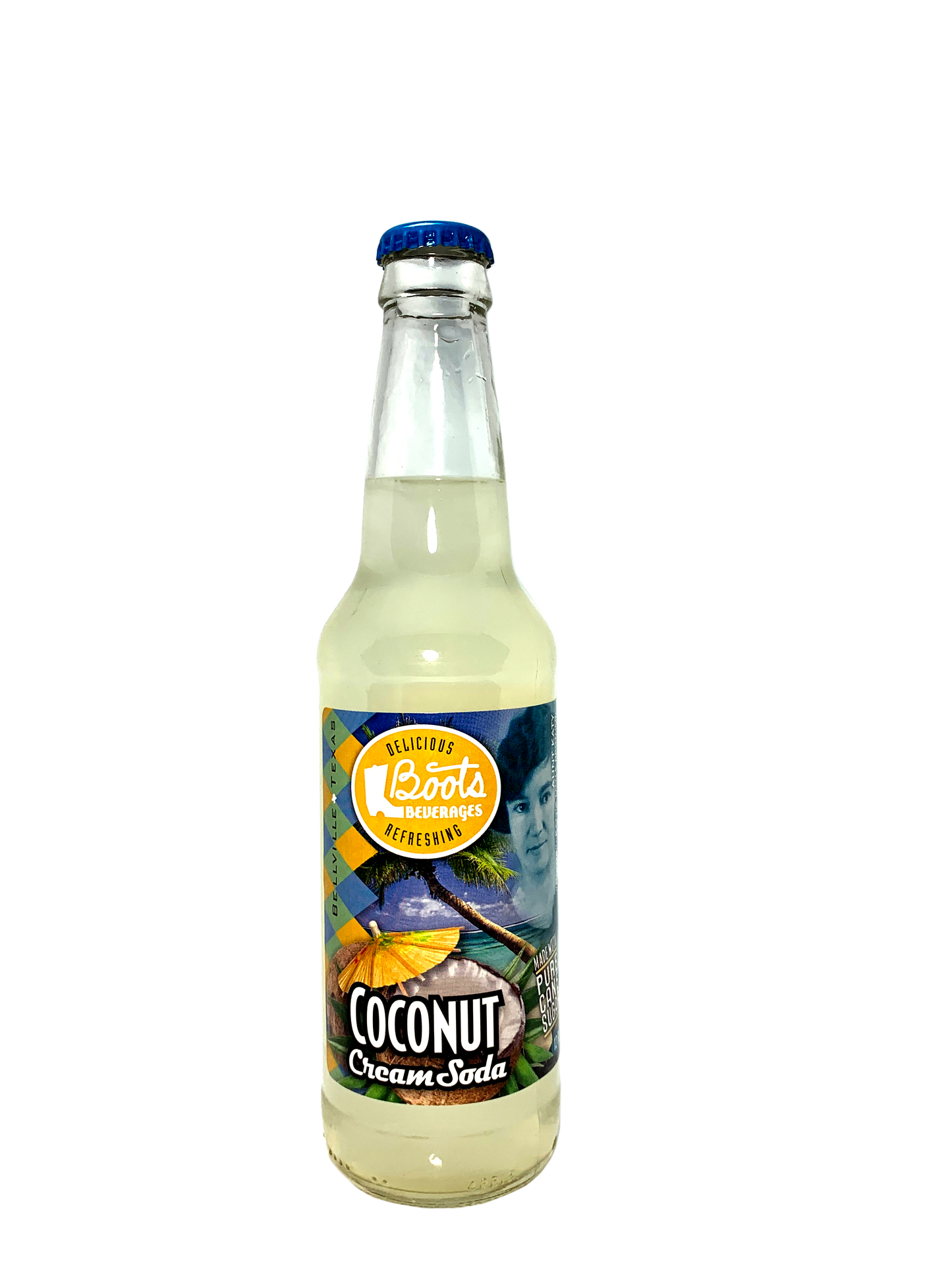 BOOTS COCONUT CREAM SODA 6x4x12oz "A Creamy Tropical Refreshing Sensation from Texas!"