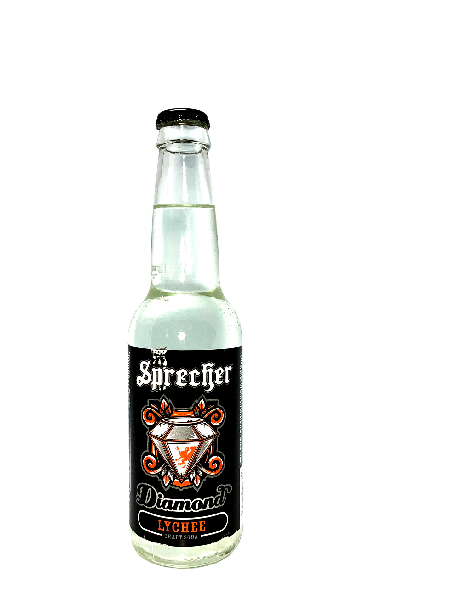 DIAMOND LYCHEE CLEAR CRAFT SODA FROM SPRECHER 6/4/12oz "With Raw Wisconsin Honey & Ginseng