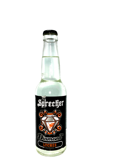 DIAMOND LYCHEE CLEAR CRAFT SODA FROM SPRECHER 6/4/12oz "With Raw Wisconsin Honey & Ginseng