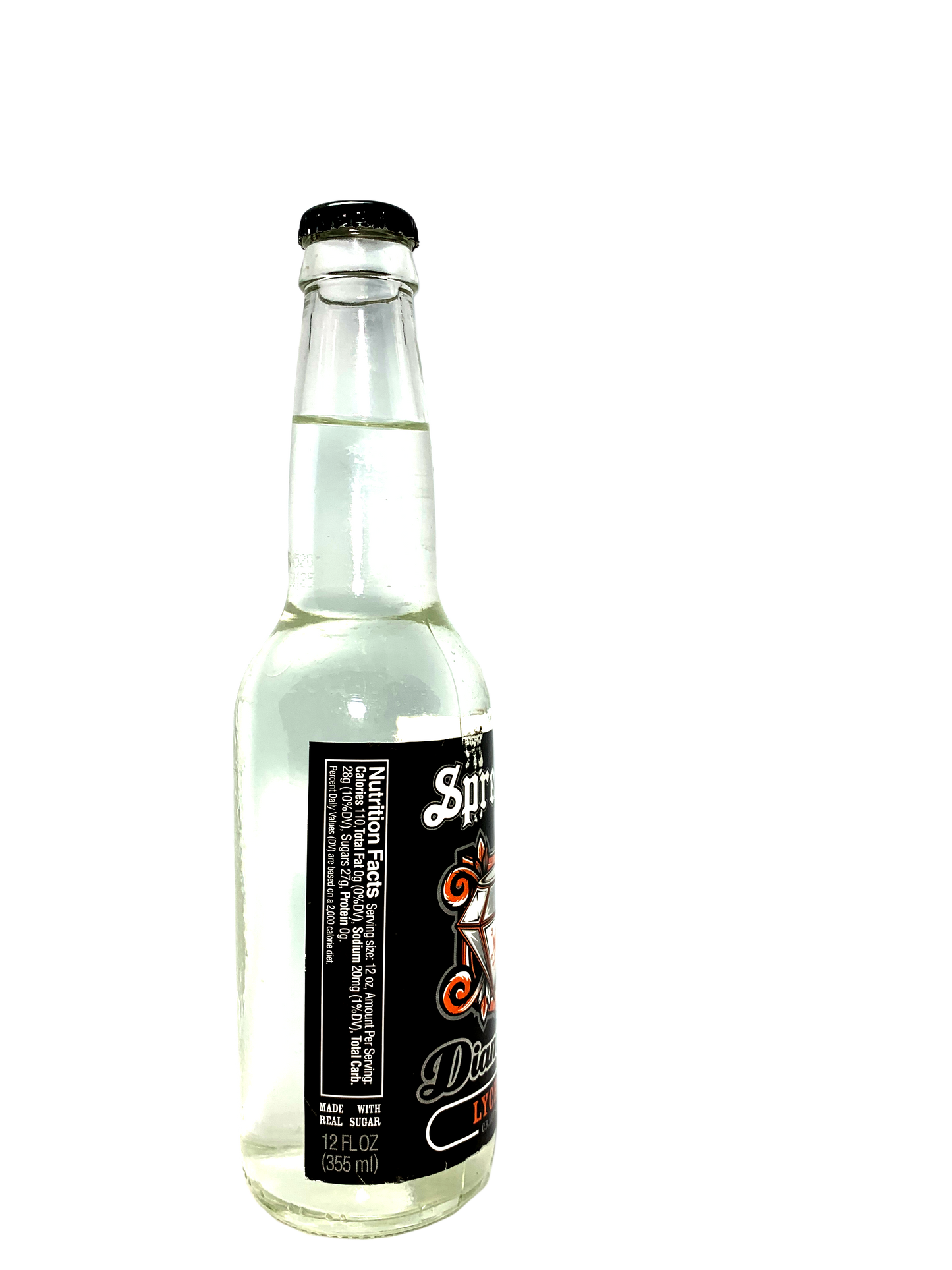 DIAMOND LYCHEE CLEAR CRAFT SODA FROM SPRECHER 6/4/12oz "With Raw Wisconsin Honey & Ginseng