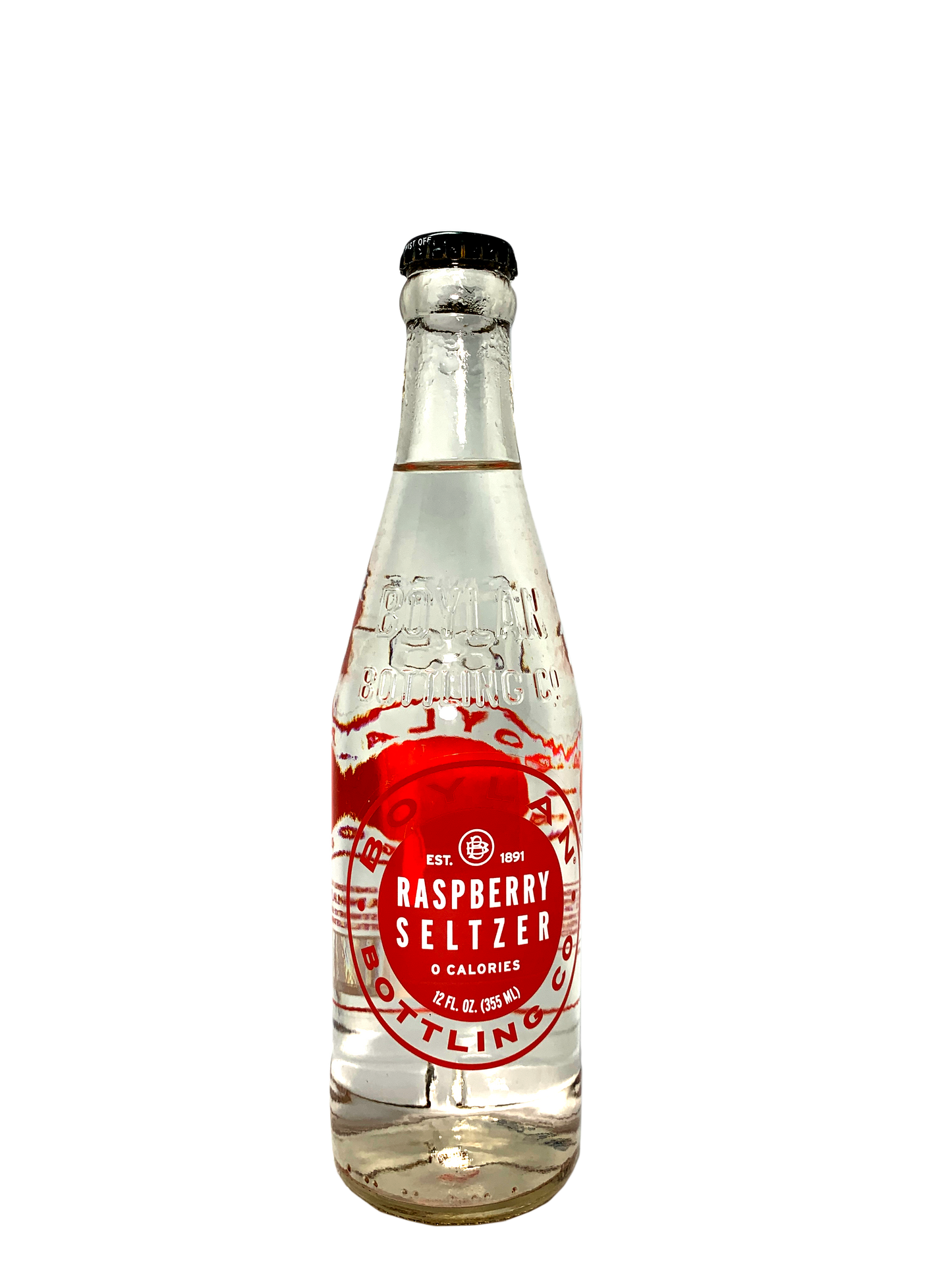 BOYLAN SELTZER RASPBERRY ESSENCE 6x4x12oz "A Berry Good Sparkler Without Sweeteners"