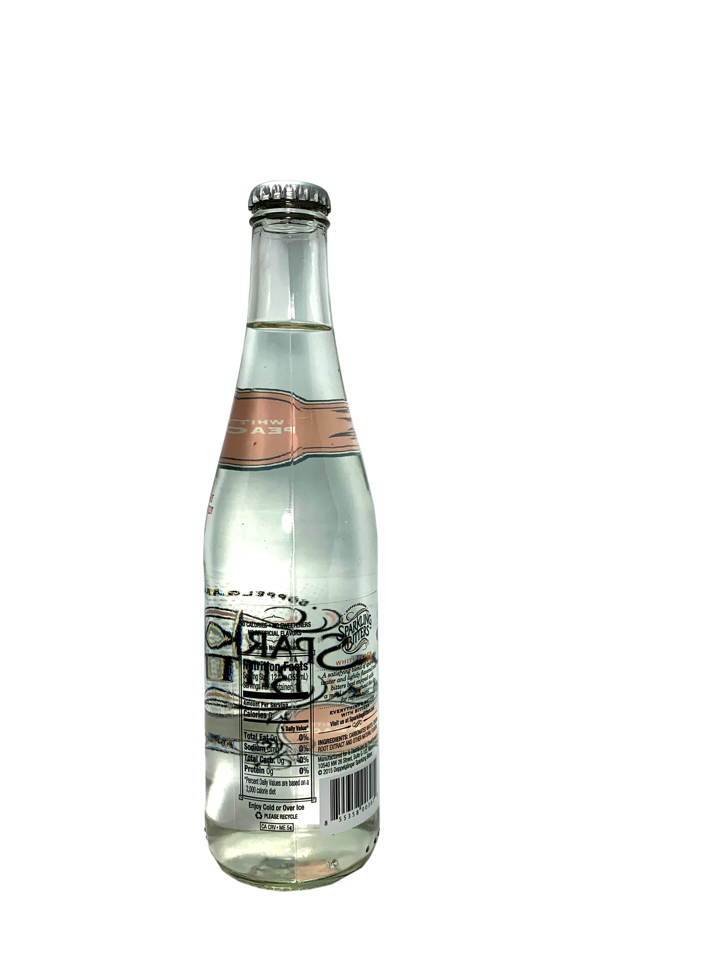 SPARKLING BITTERS WHITE PEACH 24x12oz No Sweeteners "White Peach Is The Right Peach"