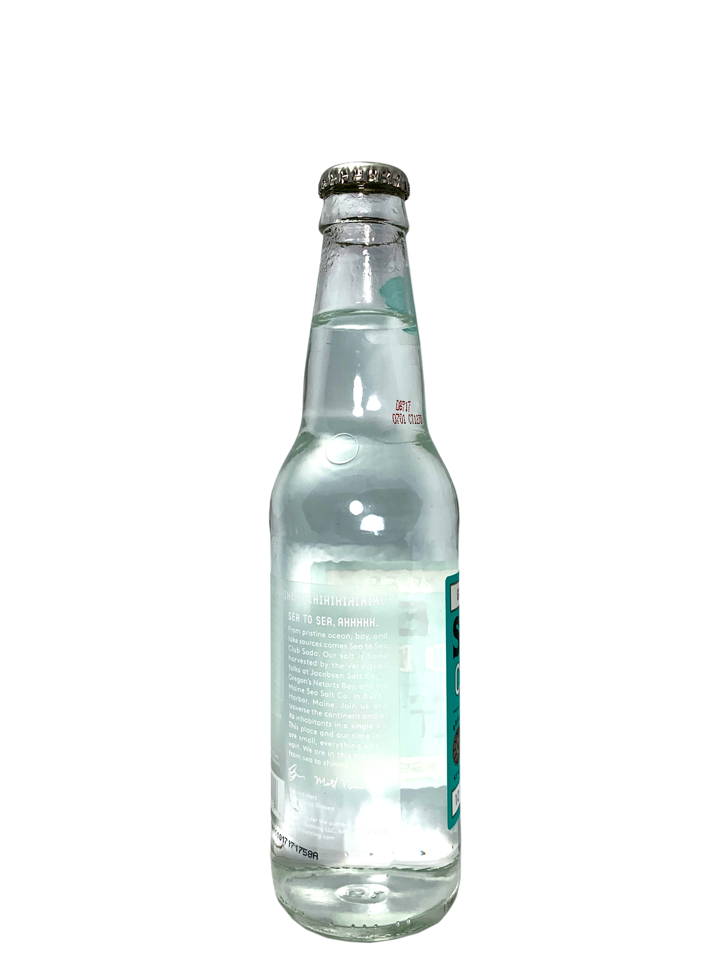 GROCERS SEA TO SEA CLUB SODA 24x12oz With East & West Coast Sea Salt OREGON/MAINE