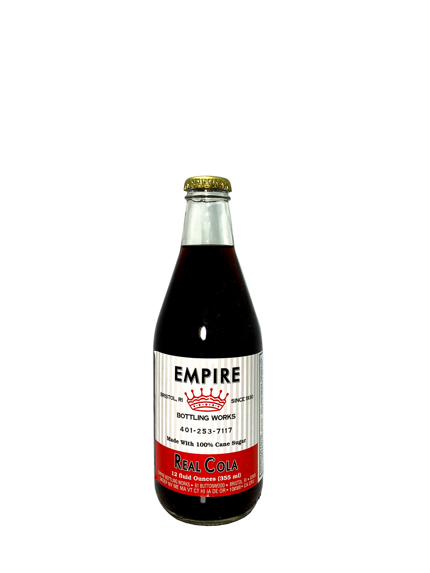 EMPIRE BOTTLING WORKS COLA sweetened with cane sugar 24/12oz from Rhode Island