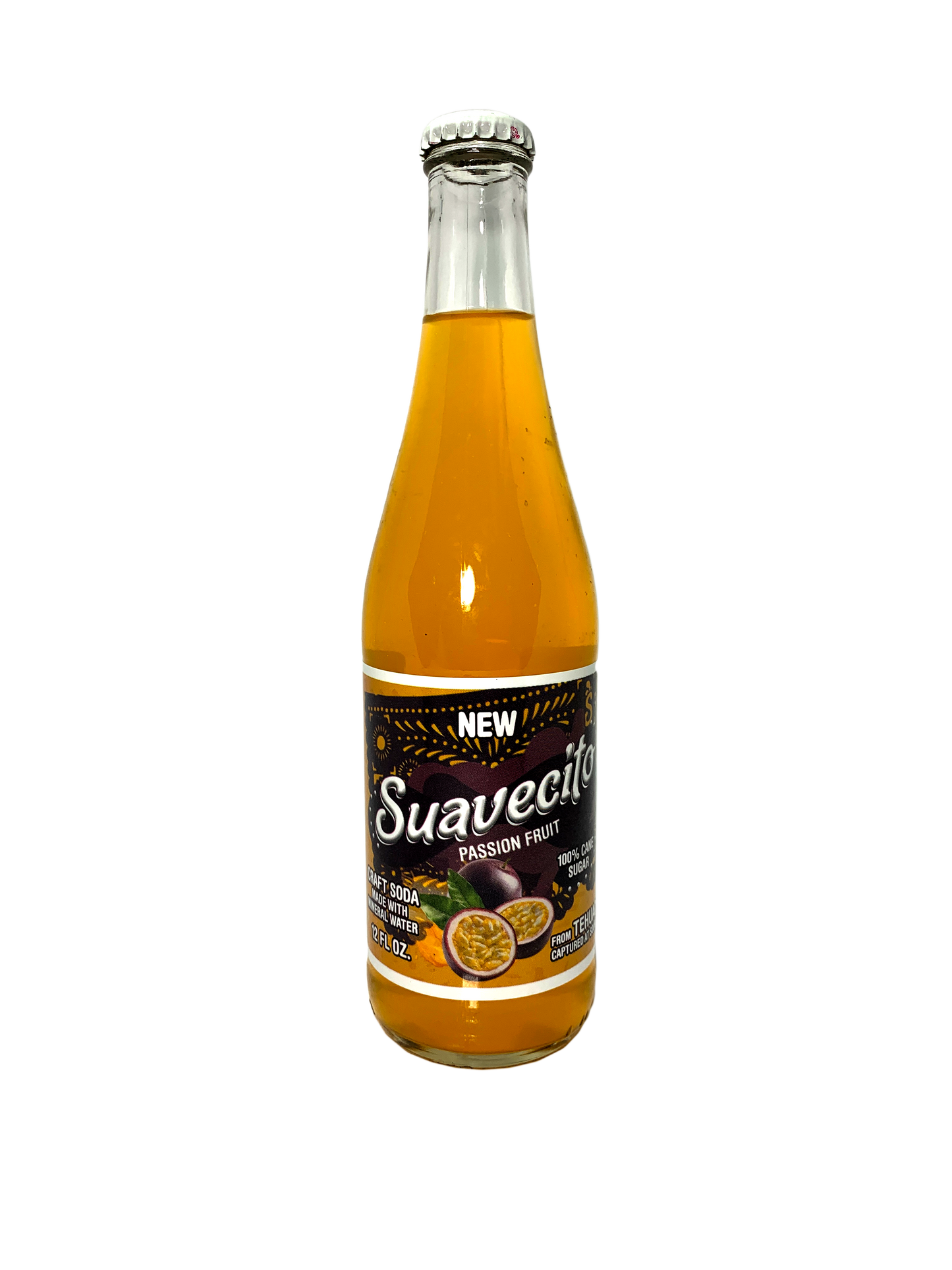 SUAVECITO PASSIONFRUIT CRAFT SODA 24x12oz "Made With Mineral Water From Tehuacán"