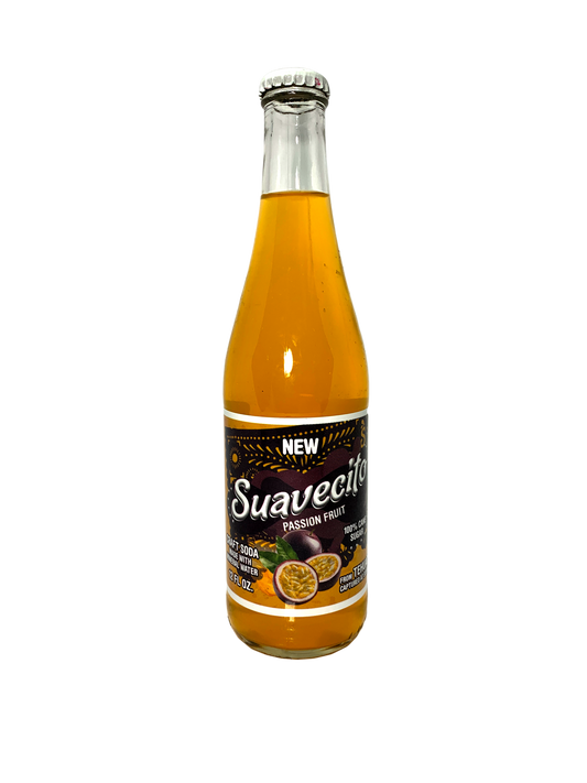 SUAVECITO PASSIONFRUIT CRAFT SODA 24x12oz "Made With Mineral Water From Tehuacán"