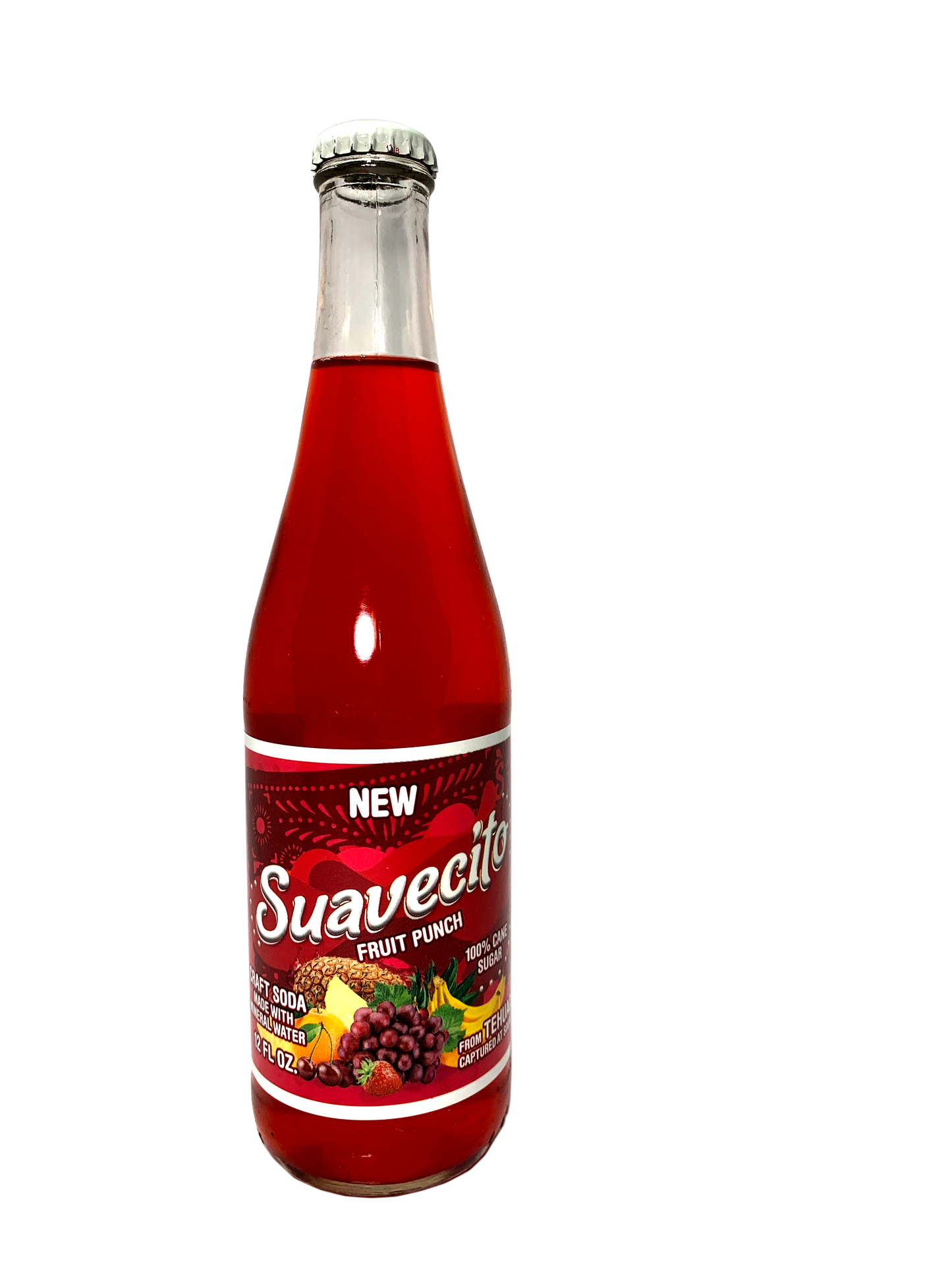 SUAVECITO FRUIT PUNCH CRAFT SODA 24x12oz "Made With Mineral Water From Tehuacán"