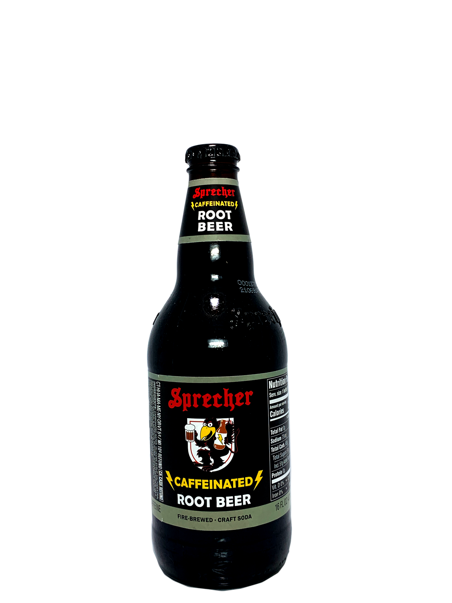 SPRECHER CAFFEINATED ROOT BEER 6x4x16oz "Foam With A Bang!!"