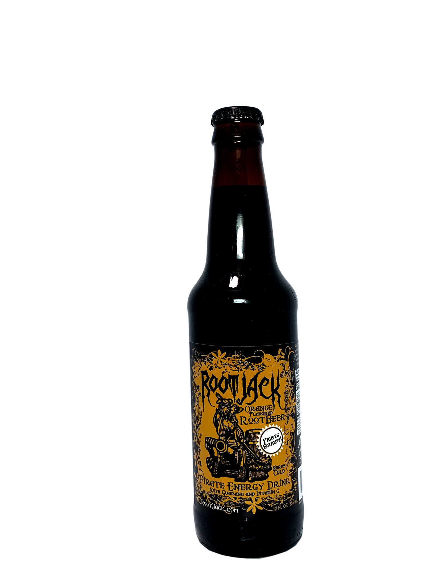 ROOT JACK ORANGE ROOT BEER 24x12oz "Unique & Tasty With A Caffeine Kick!"