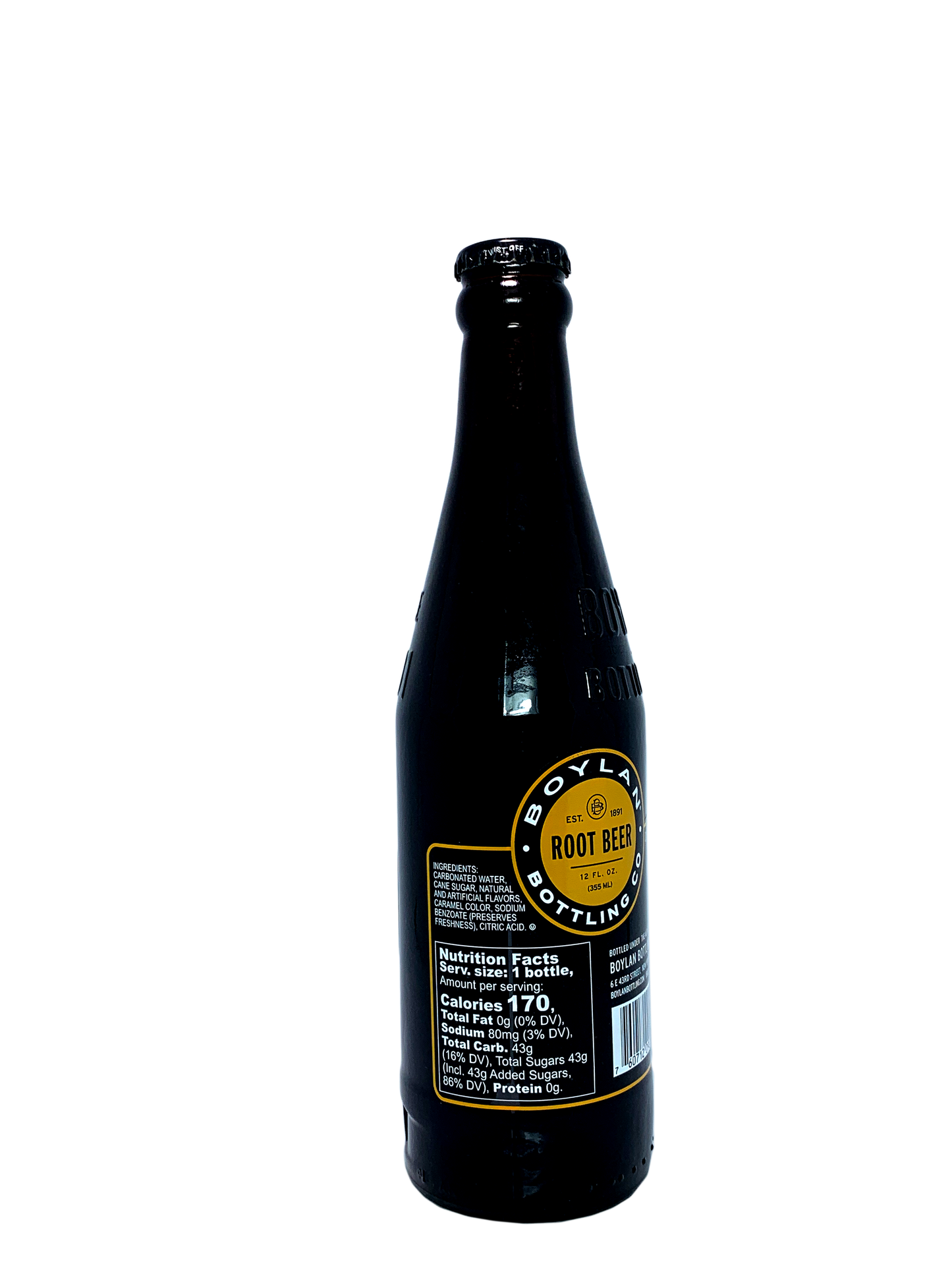 BOYLAN ROOT BEER 24x12oz Cane Sugar Root Beer In A Brown Longneck Bottle