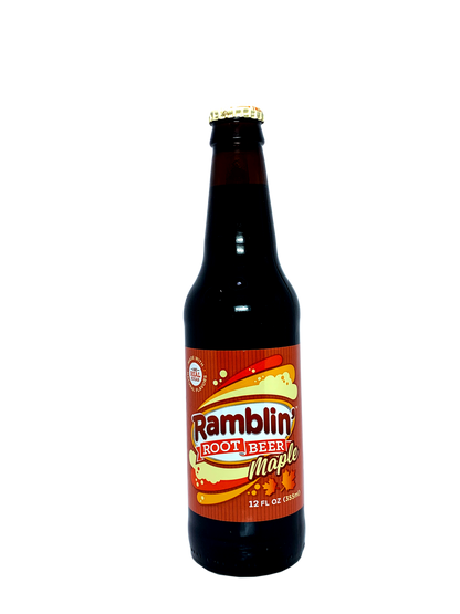 RAMBLIN' MAPLE ROOT BEER LONGNECKS "One Sip & You'll Want To Buy A Canadian Flag!" 24x12oz