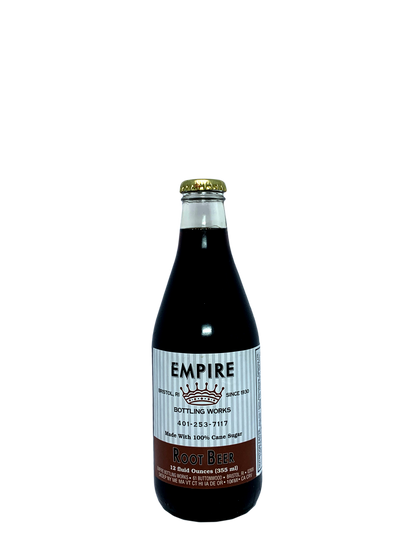 EMPIRE BOTTLING WORKS ROOT BEER sweetened with cane sugar from Rhode Island 24/12oz