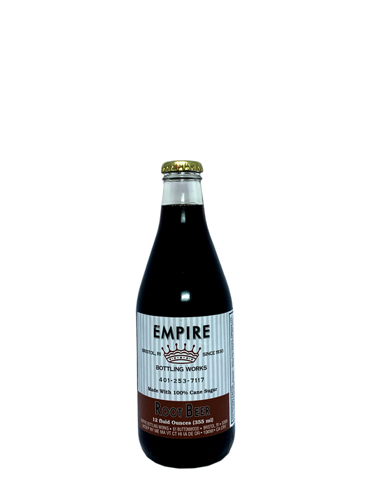 EMPIRE BOTTLING WORKS ROOT BEER sweetened with cane sugar from Rhode Island 24/12oz