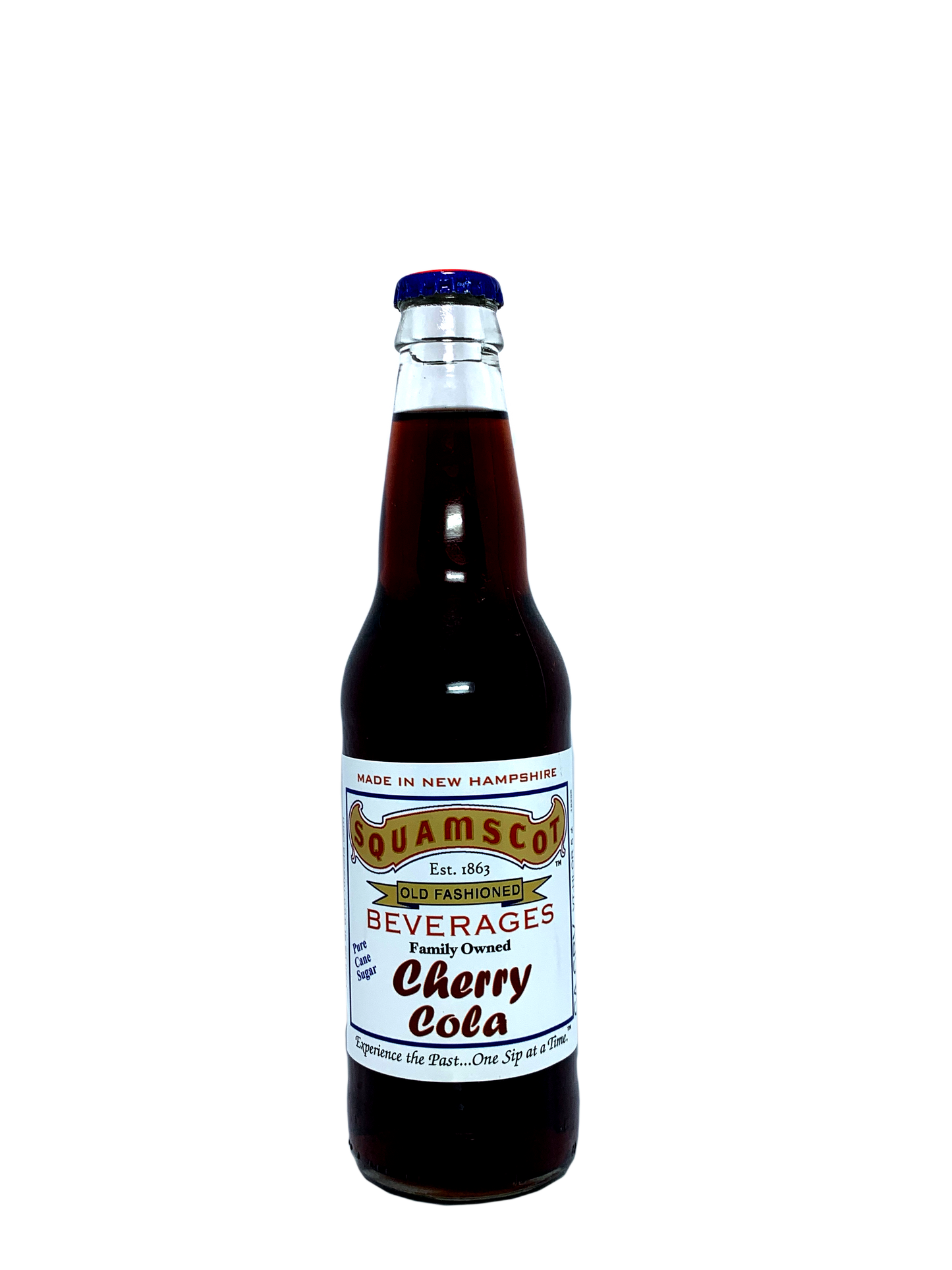 SQUAMSCOT CHERRY COLA w/cane sugar FROM NEW HAMPSHIRE 24x12oz