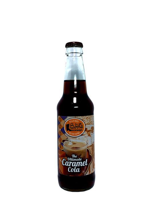 BOOTS CARAMEL COLA 6x4x12oz "Caffeine-free Heavenly Caramel Cola from Texas!"