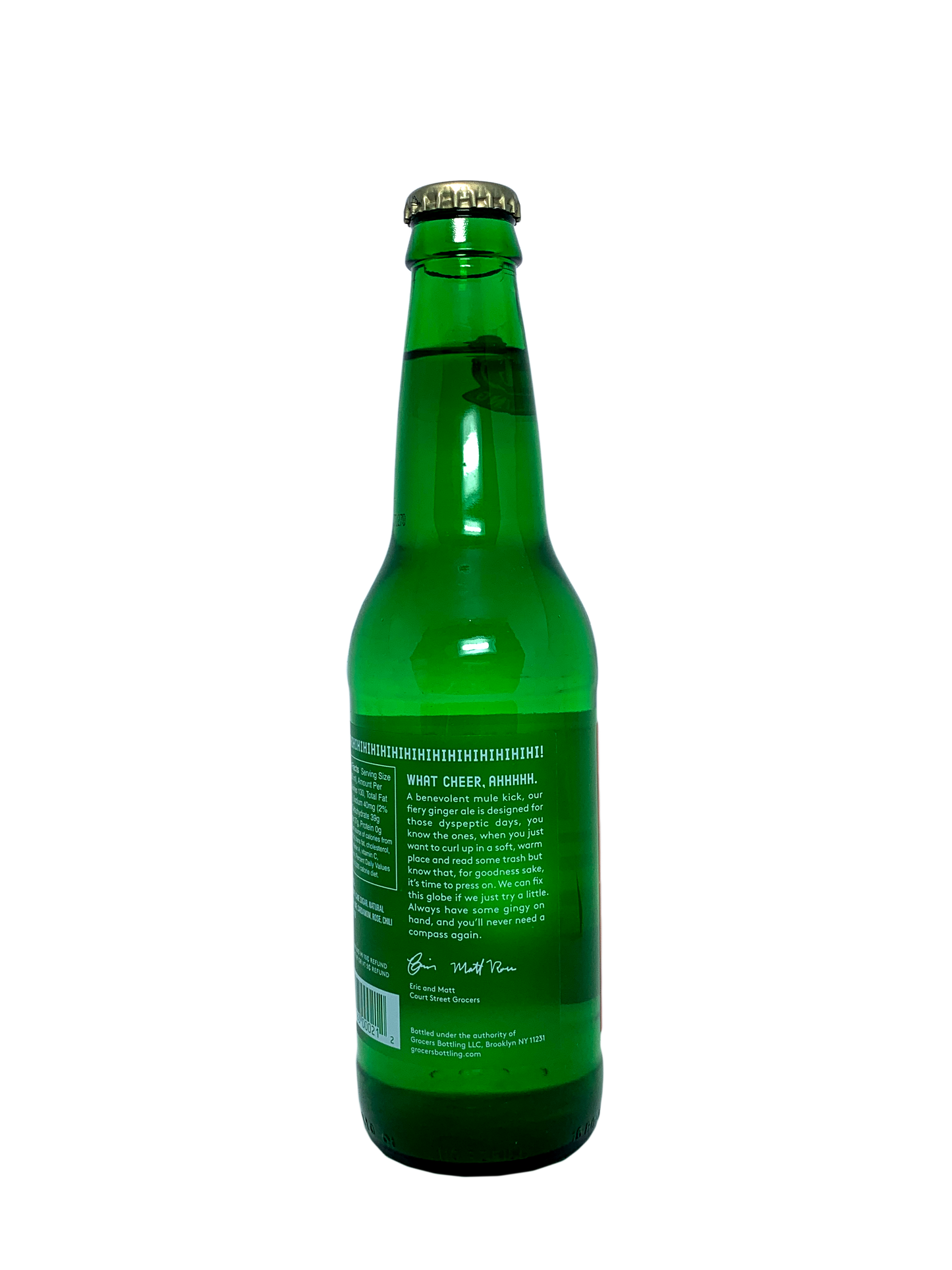 GROCERS WHAT CHEER American Pale Dry Ginger Ale 24x12oz It's Natural!  It's Spicy & Gingy!