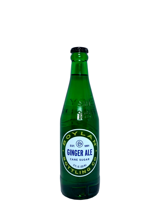 BOYLAN GINGER ALE 24x12oz Green Longneck Bottles; Cane Sugar Sweetened