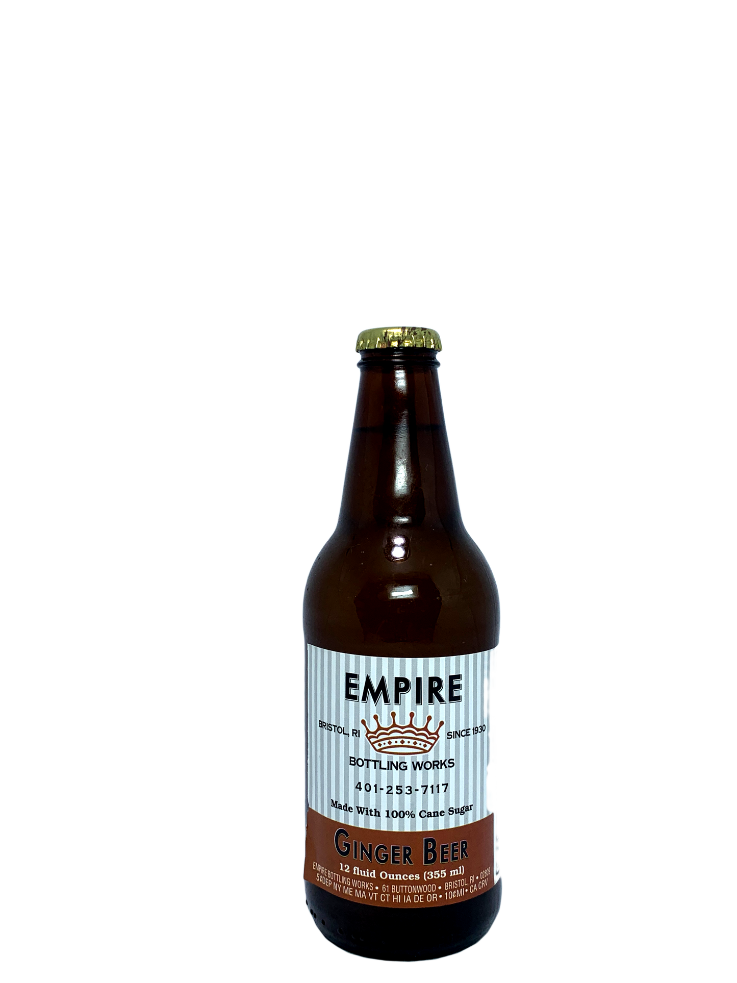 EMPIRE BOTTLING WORKS GINGER BEER FROM RHODE ISLAND 24x12oz "Like An Empire Of Ginger!"