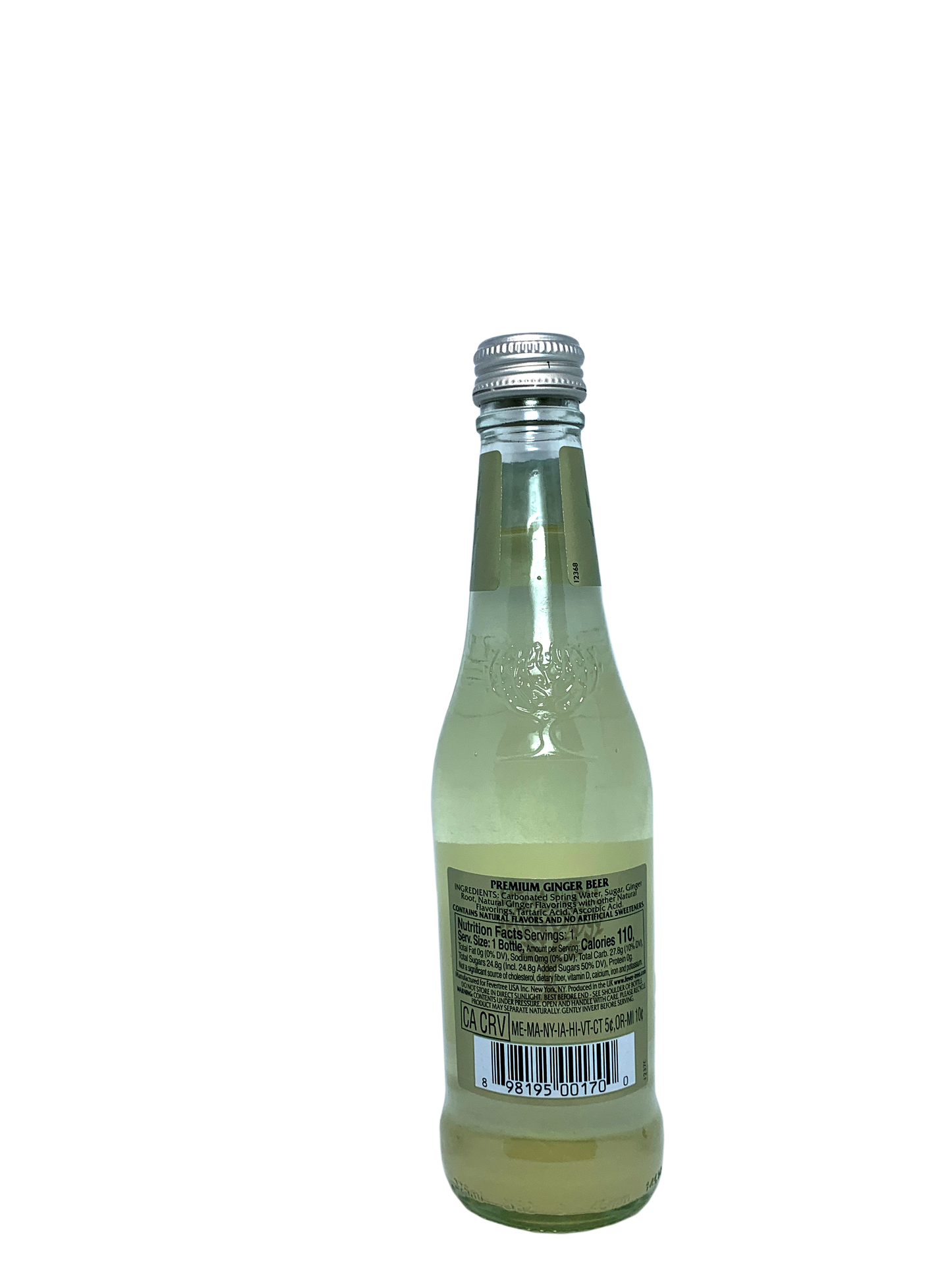 FEVERTREE GINGER BEER 6/4/200ml From The UK "Ginger of India, Nigeria & Cote d'Ivoire"