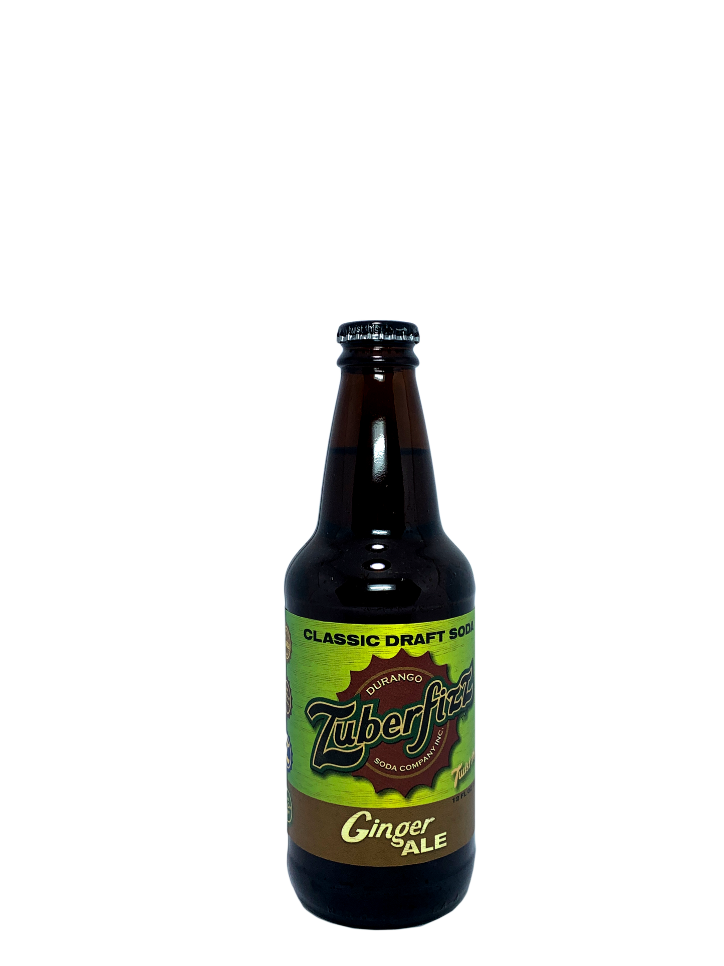 ZUBERFIZZ GINGER ALE FROM DURANGO 24x12oz "Right Between Ginger Ale & Ginger Beer