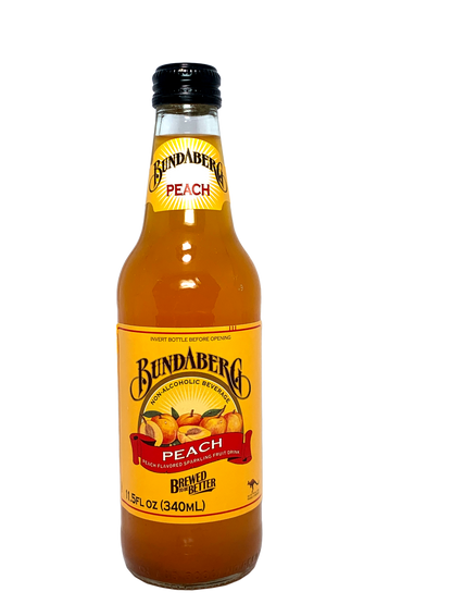 BUNDABERG PEACH SODA 6x4x375ml "gives your palate the taste of an orchard!"