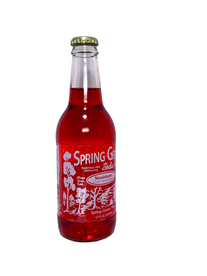 SPRING GROVE STRAWBERRY SODA POP 24x12oz FROM MINNE-SODA