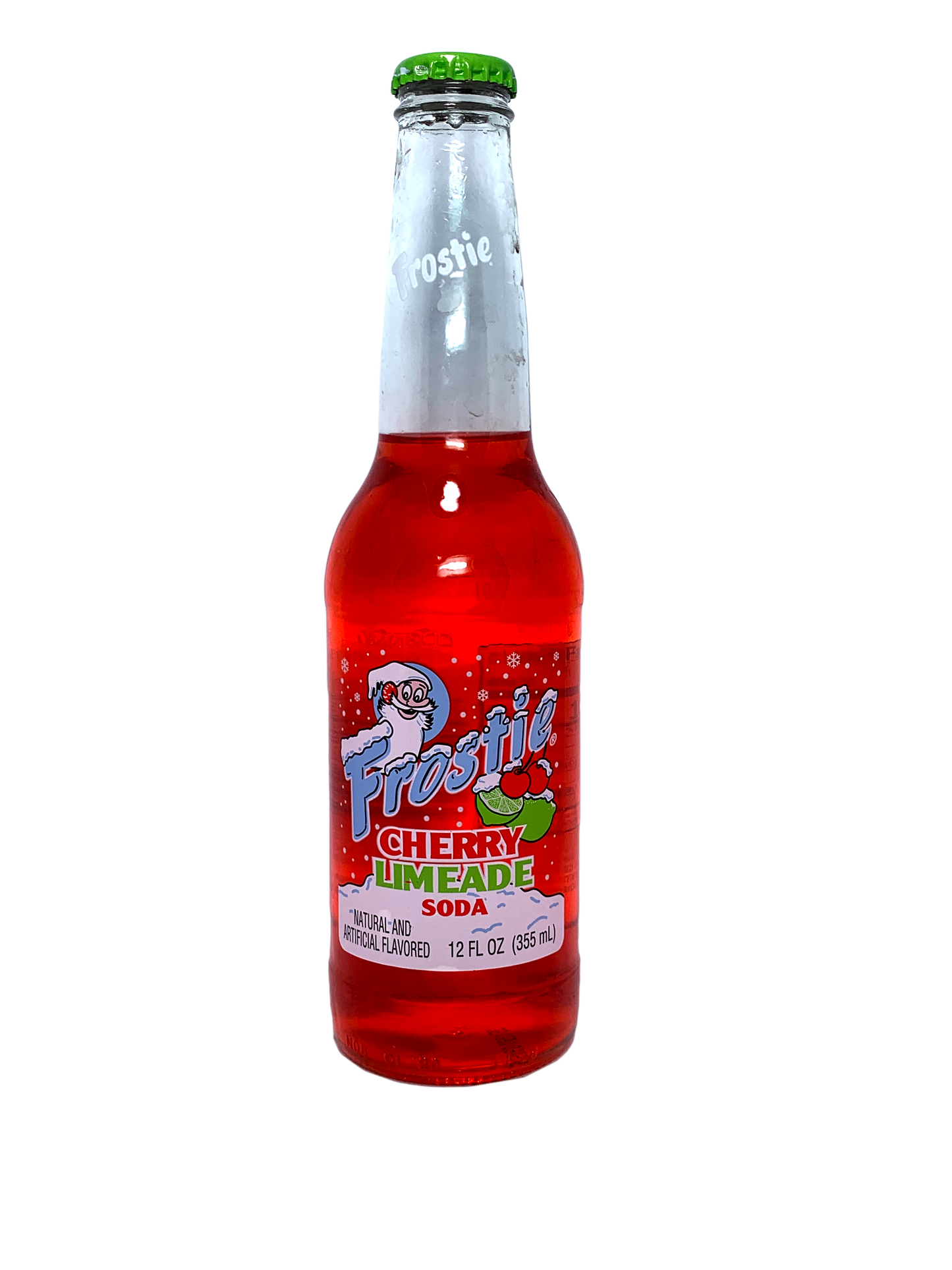 FROSTIE CHERRY LIMEADE SODA "Just what the Snowman ordered!" 24x12oz