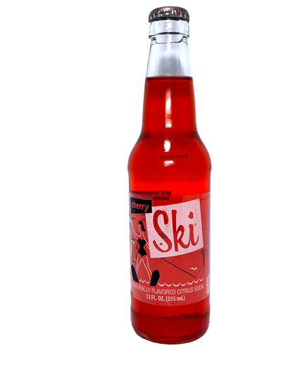 CHERRY SKI 24x12oz "Ski Infrared" LONGNECK CAFFEINATED CHERRY CITRUS SOUTHEAST SODA