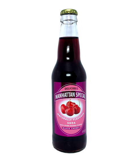 MANHATTAN SPECIAL BLACK CHERRY SODA "True Fruit" SODA 24/12oz From Brooklyn NY