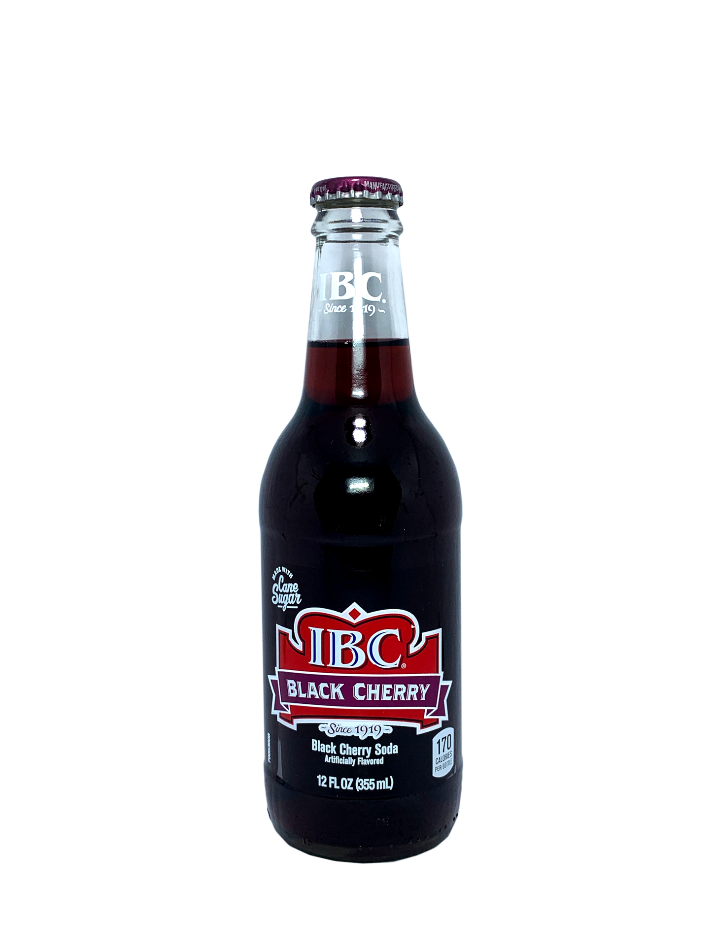 IBC BLACK CHERRY IN GLASS BOTTLES "Nothing Scary about Black Cherry!" 6/4/12oz