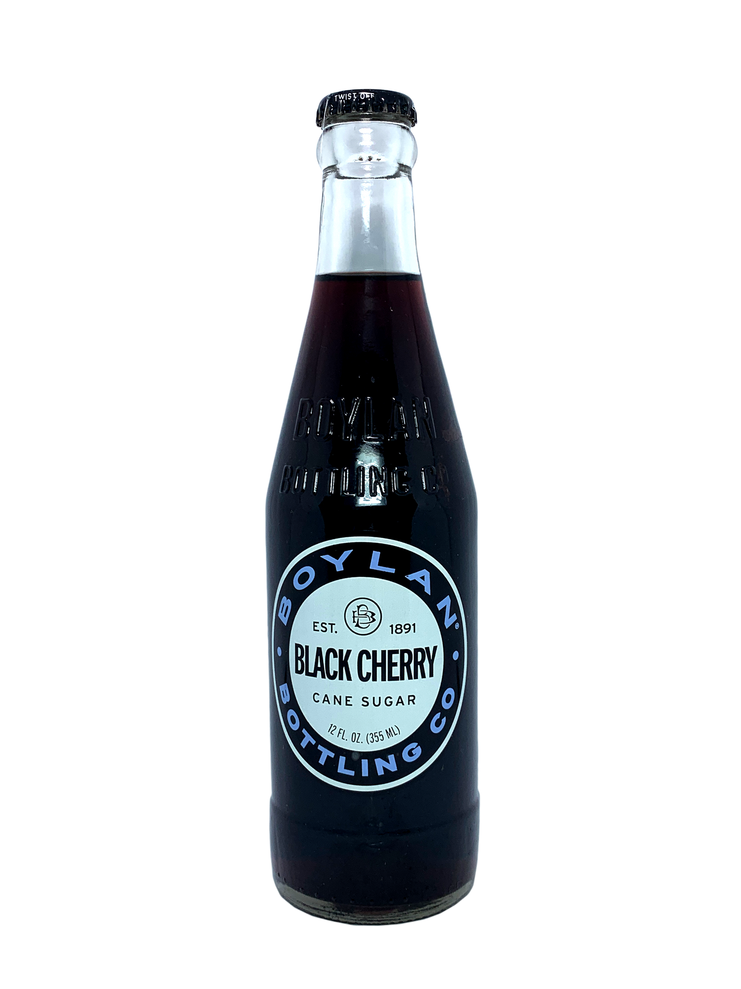 BOYLAN BLACK CHERRY SODA 24x12oz "The Best Boylan Flavor"