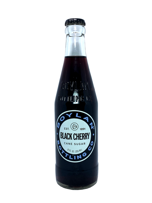 BOYLAN BLACK CHERRY SODA 24x12oz "The Best Boylan Flavor"