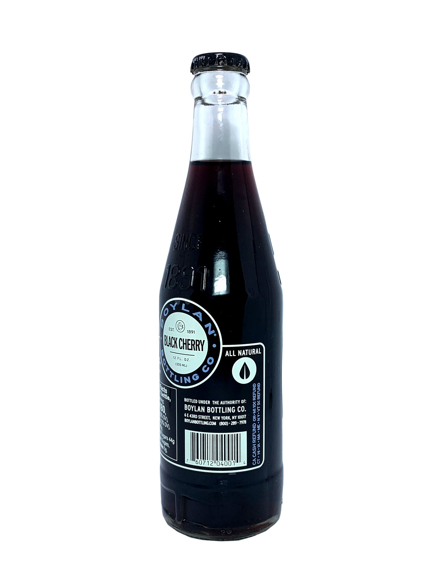 BOYLAN BLACK CHERRY SODA 24x12oz "The Best Boylan Flavor"