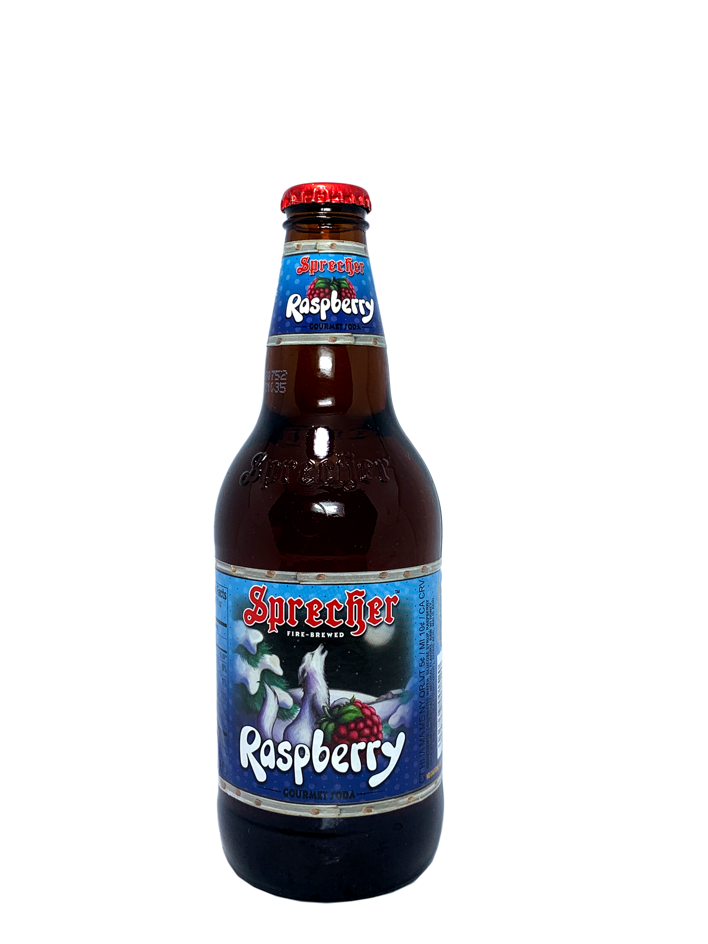 SPRECHER RED RASPBERRY SODA 6/4/16oz "Made from Red Red Raspberries Of Wisconsin!"