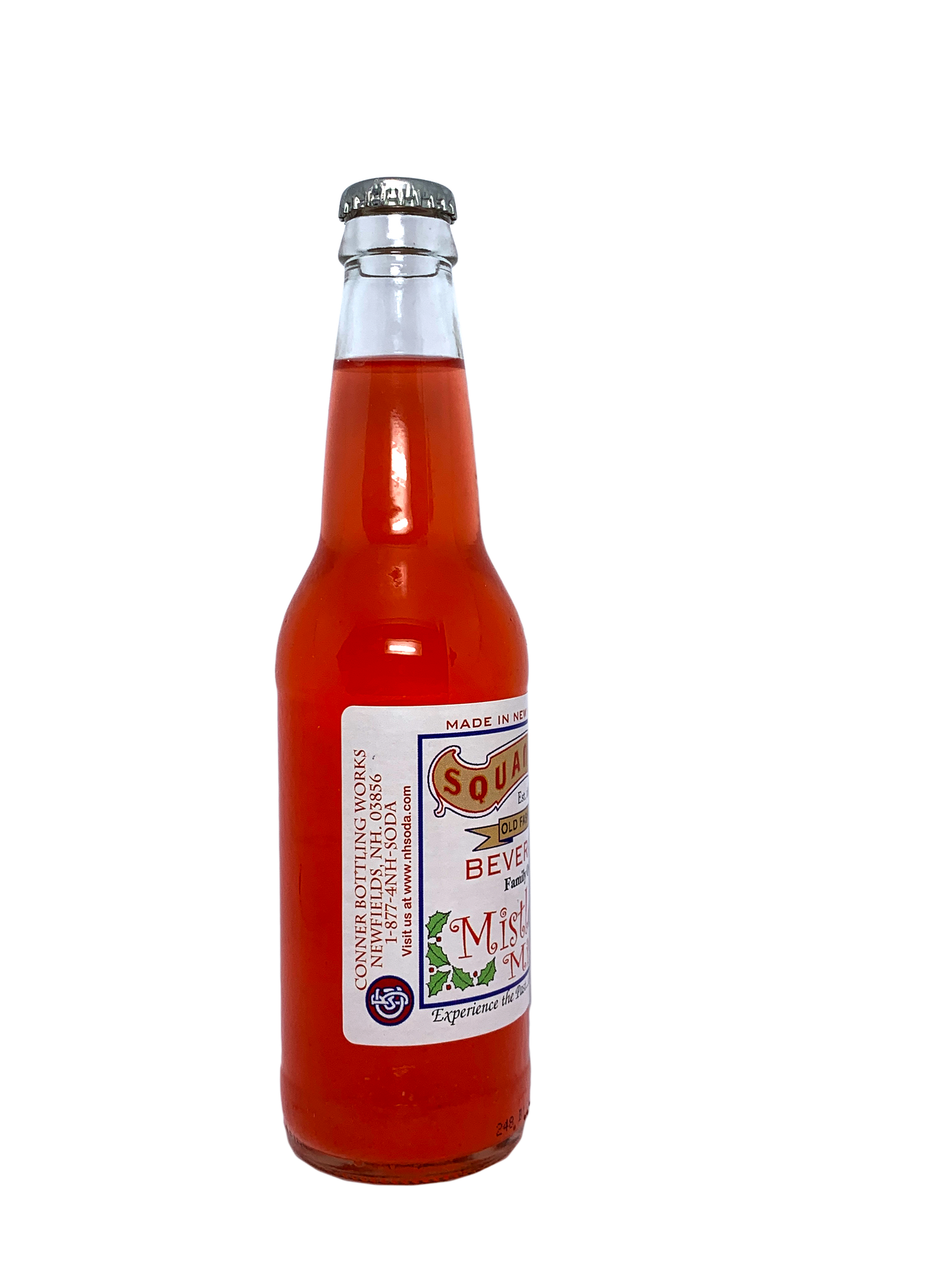 SQUAMSCOT MISTLETOE MIST SODA w/cane sugar FROM NEW HAMPSHIRE 24x12oz