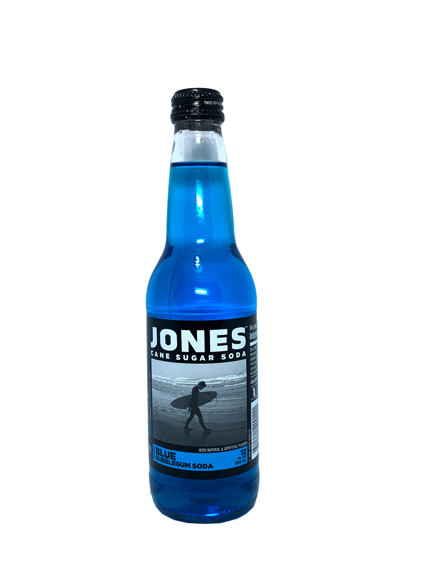 JONES BLUE BUBBLE GUM SODA 6x4x12oz "Jonesing While Being Blue & Gummy"