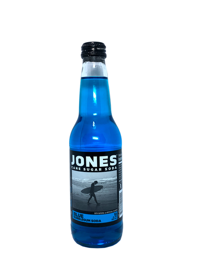 JONES BLUE BUBBLE GUM SODA 6x4x12oz "Jonesing While Being Blue & Gummy"